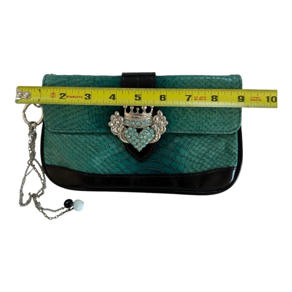 Michelle Monroe Vintage Clutch Purse Turquoise - Picture 4 of 7